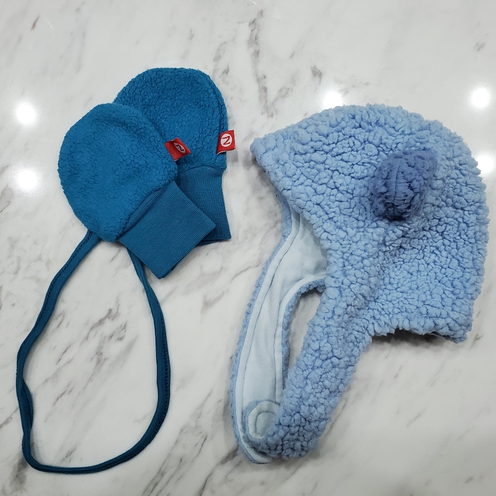 Set of Baby Fleece Hat & Mittens